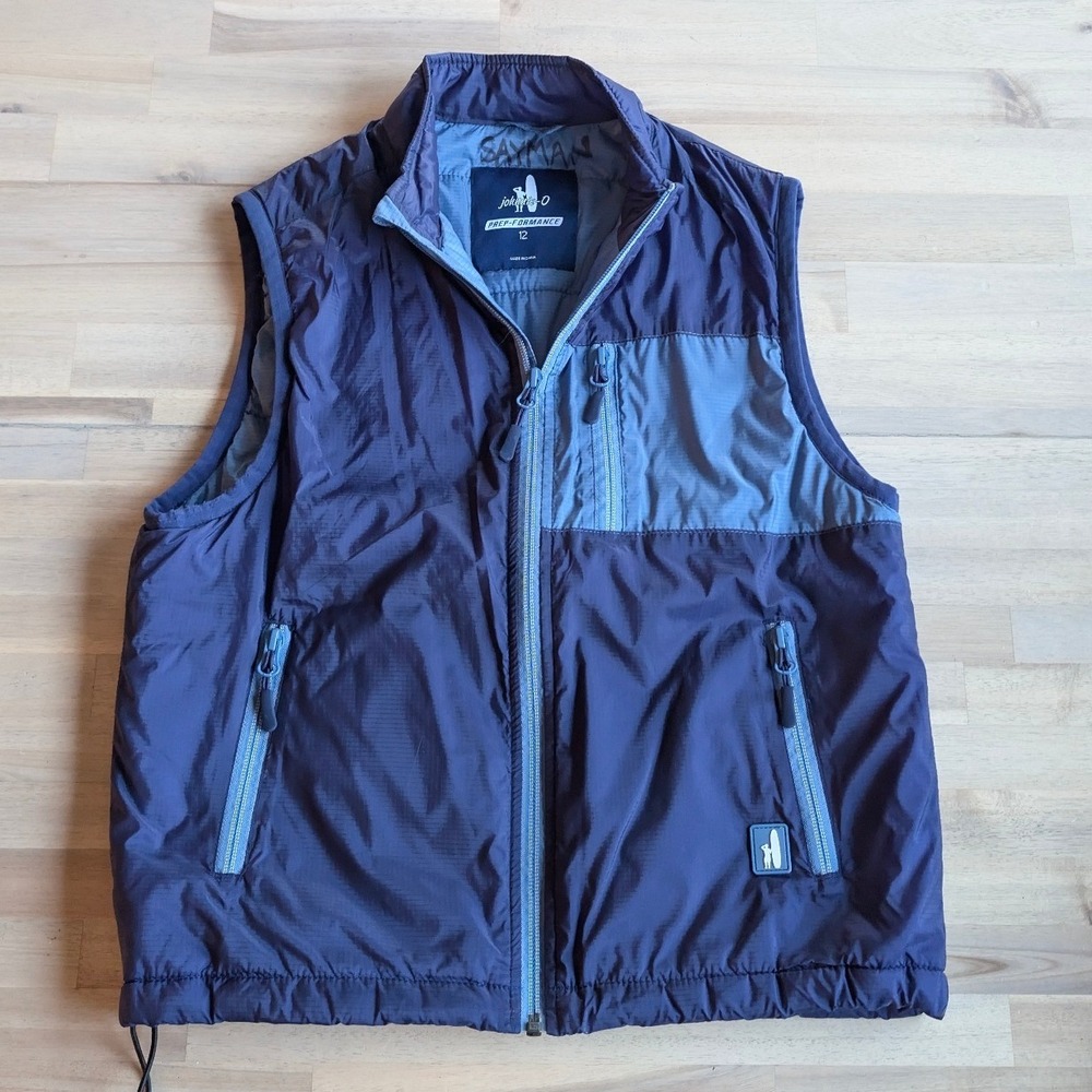 johnnie-O Prep Performance Kids Vest Youth Size 12 Navy/Blue Lightweight Zip